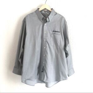 STATE FARM INSURANCE Men’s Button Down Dress Shirt Logo Gray Office
